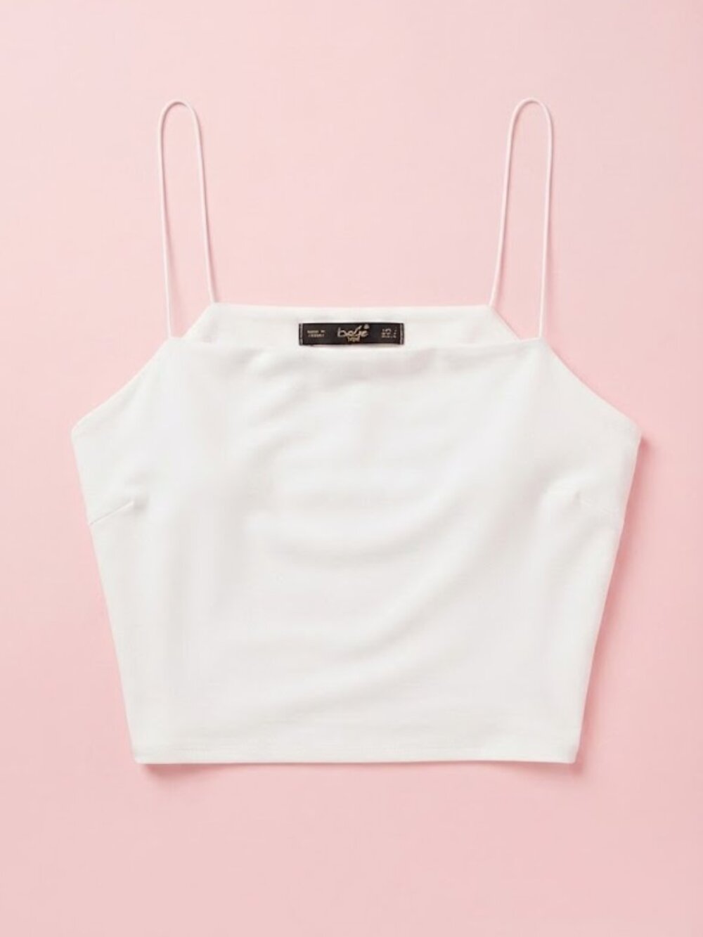 bebe White Thin Strap Crop Top